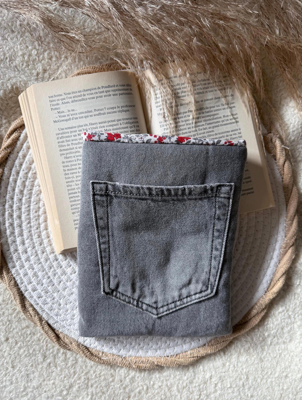 Housse de livre Jean - Format poche Hiona Créations