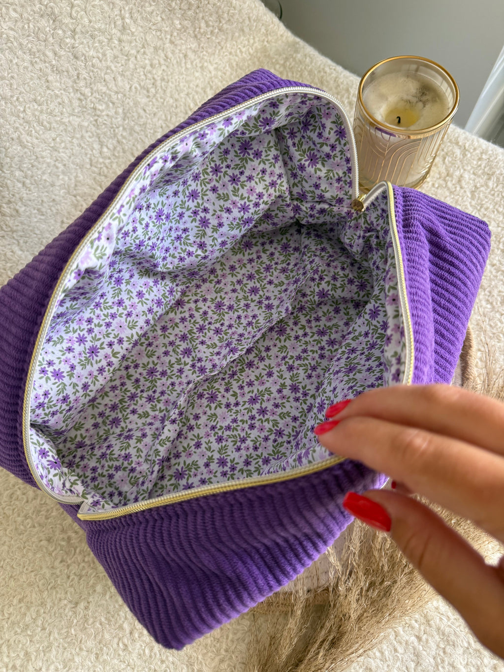 Trousse de voyage Violette Hiona Créations
