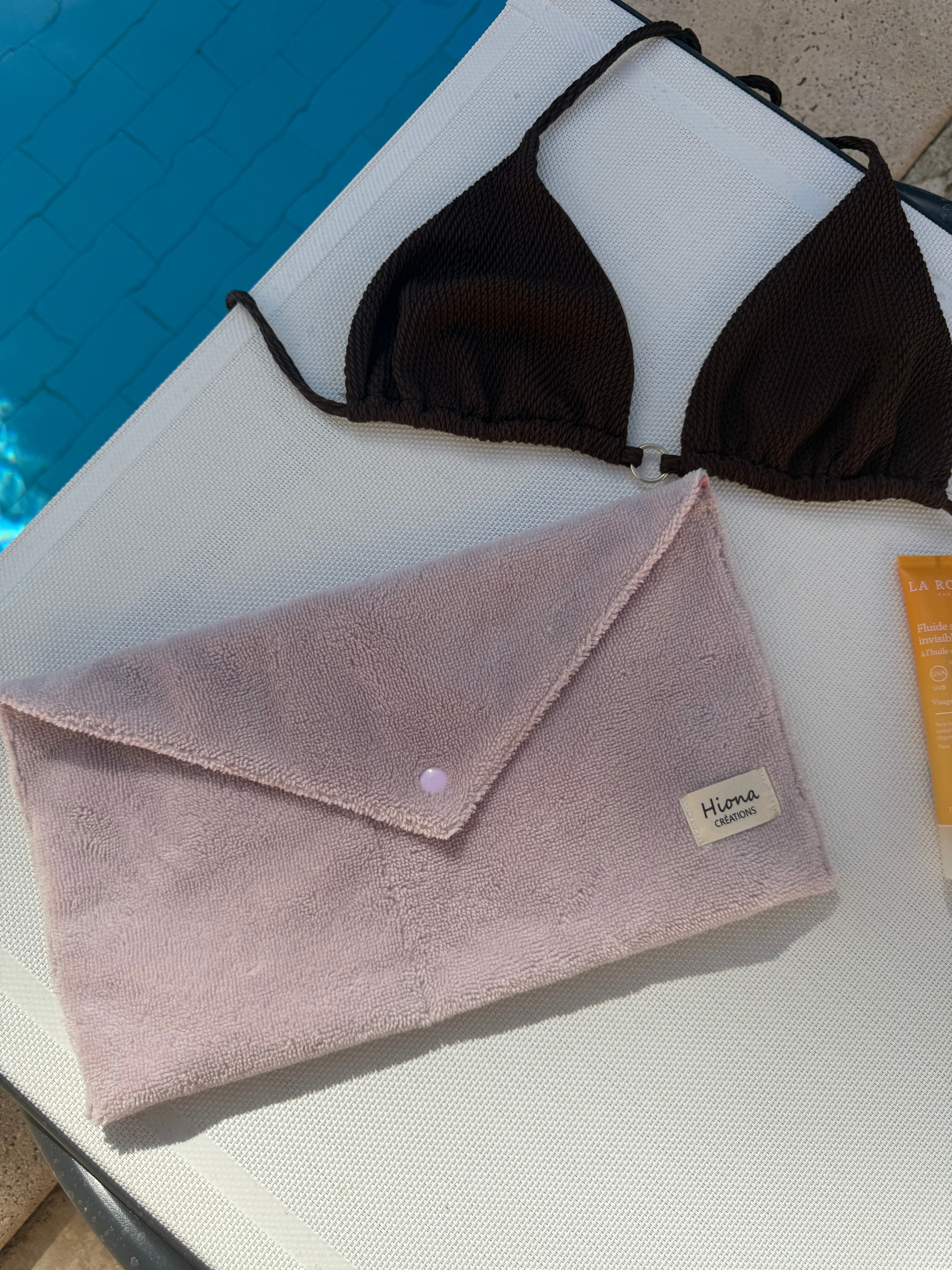 Pochette de plage rose Hiona Créations