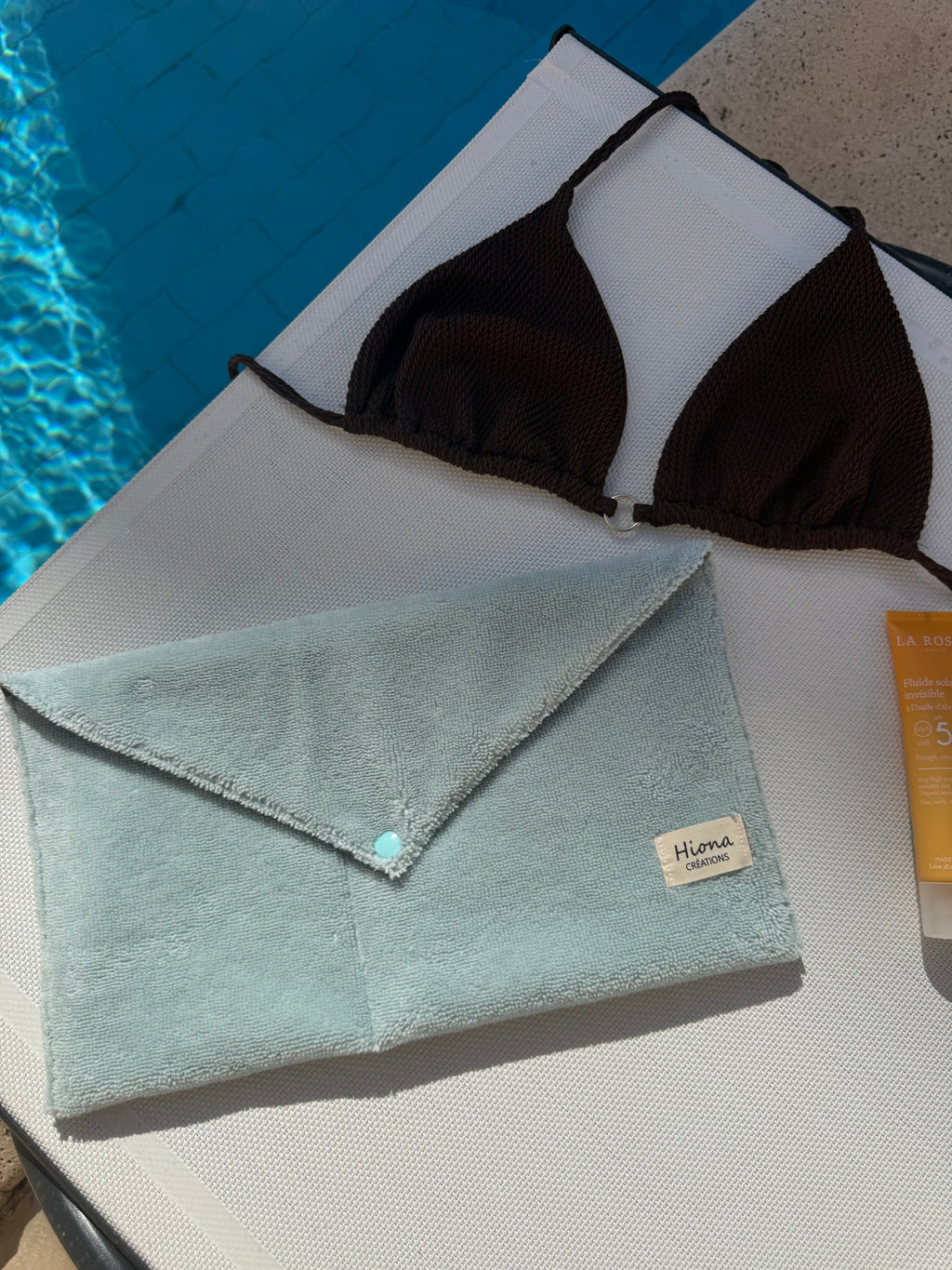 Pochette de plage verte Hiona Créations