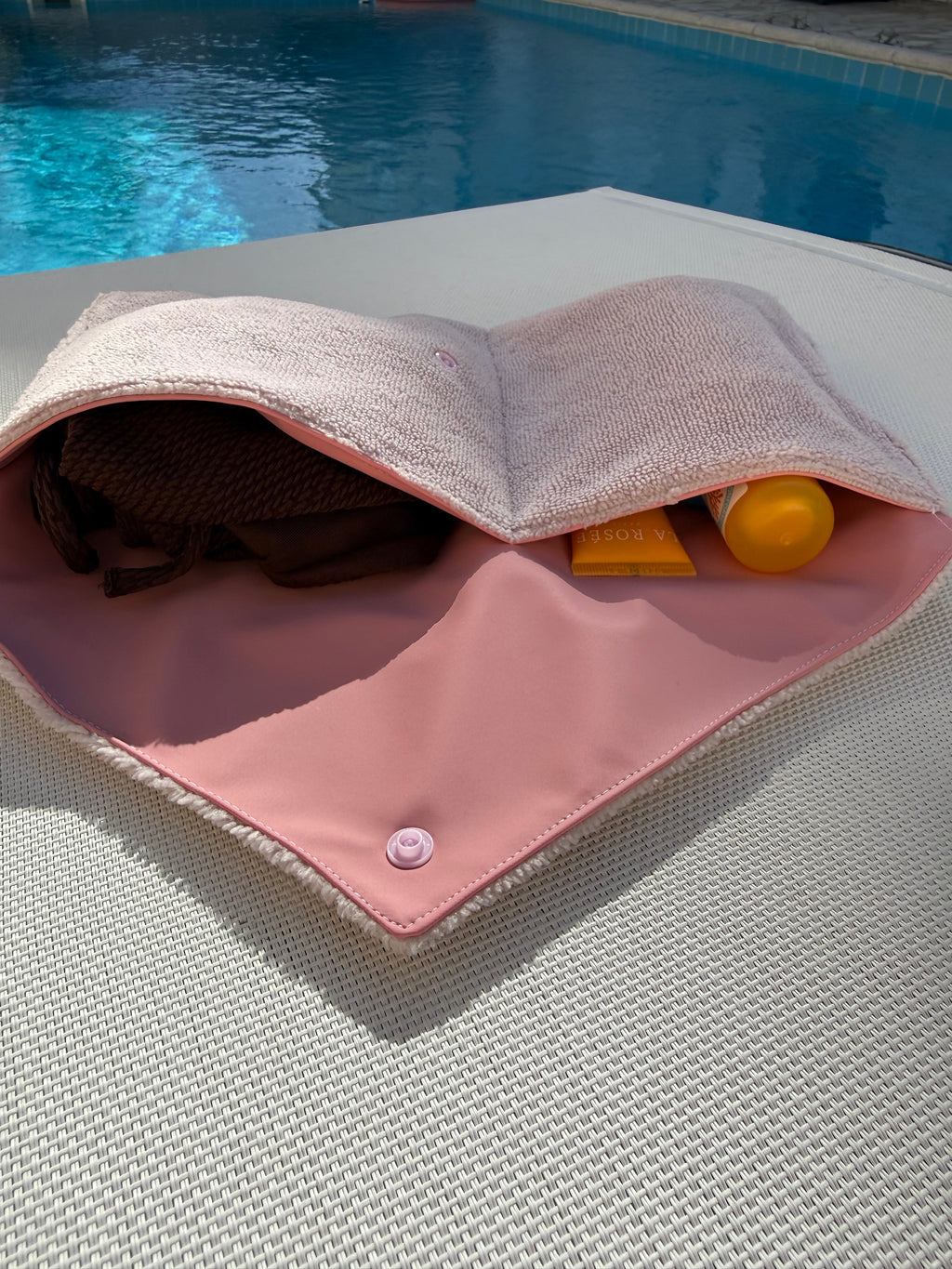 Pochette de plage rose Hiona Créations