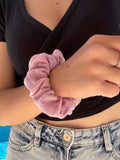 Chouchou Gaze de coton rose - Chouchou fait main Hiona Créations